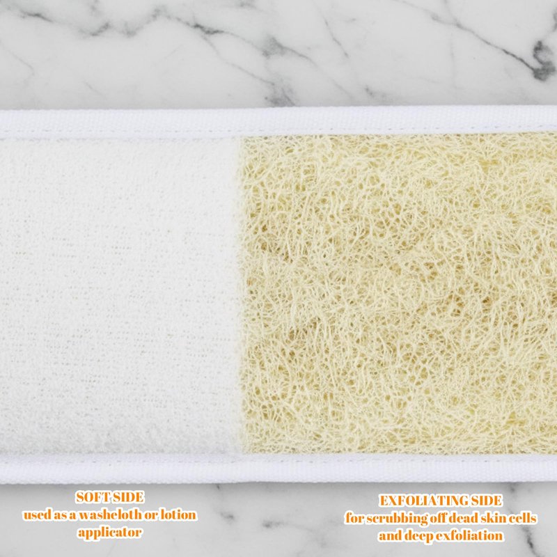 Back Scrubber for Shower, Natural Egyptian Loofah Back Scrubber, Long Handle for Deep Exfoliation, Ideal for Adults with Limited Mobility, Eco-Friendly Bath Accessory