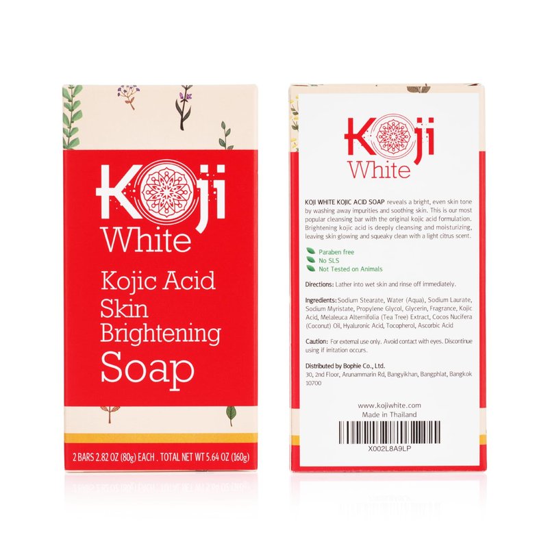 Koji White Pure Kojic Acid Soap | Glycerin Soap Bar for Gentle Skin Brightening and Exfoliation with Tea Tree, Coconut Oil, Hyaluronic Acid & Vitamin C, Vegan, 2.82 oz