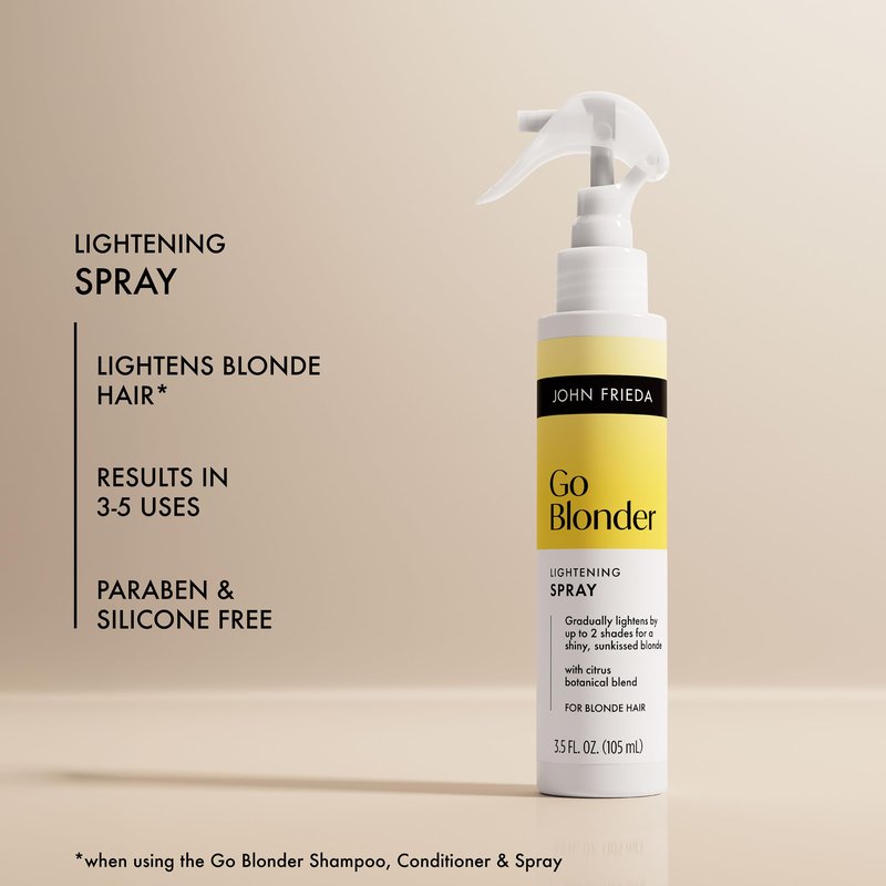 John Frieda Go Blonder Lightening Spray, Hair Lightener Spray for Blonde Hair, 3.5 fl oz