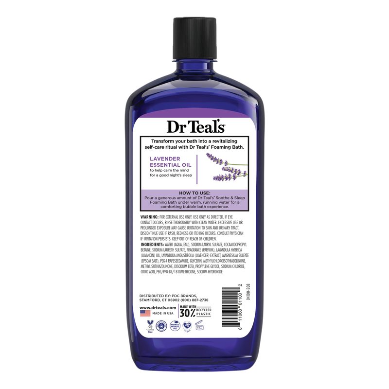 Dr Teal’s Foaming Bath with Pure Epsom Salt, Soothe & Sleep with Lavender, 34 Ounces (Packaging May Vary)