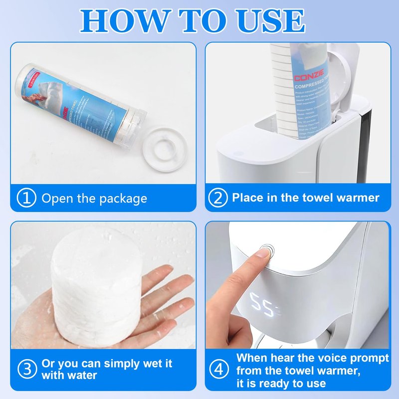 Disposable Compressed Face Towels - 60 Pcs Refills for Hot Towel Heater | Ideal for Smart Towel Warmers