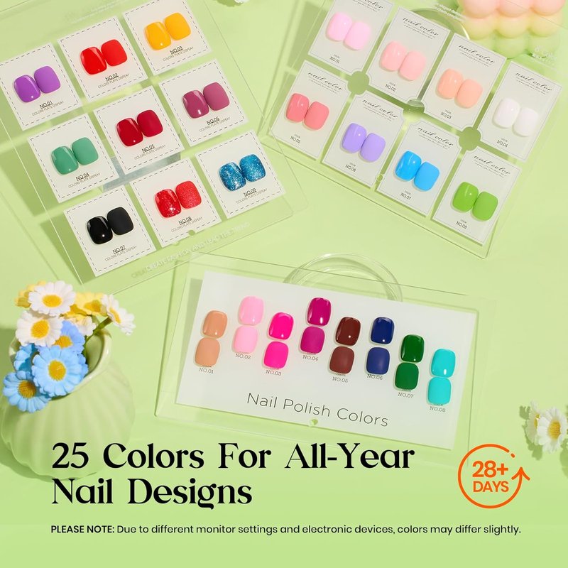 Beetles Gel Nail Polish Kit - 25 Colors with UV Light | Complete 51-Piece DIY Manicure Set for Women