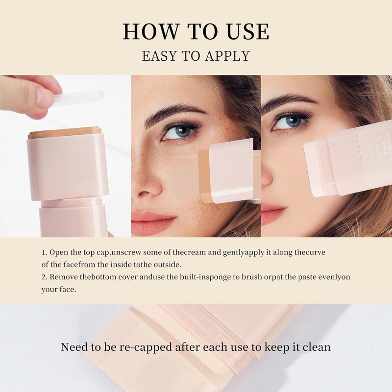 O'CHEAL Face Foundation Contour Stick - Long-Wear Lightweight Concealer for Blemishes | Shade 02 Natural