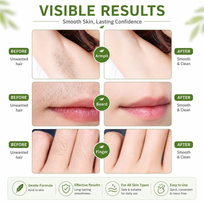 Facial Wax Strips for Women | 98% Natural Cold Wax for Gentle Hair Removal - 40 Strips + 4 Wipes