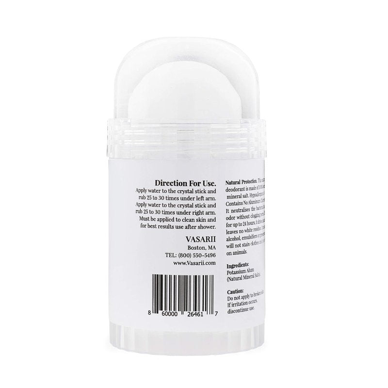 nakd. Thai Crystal Deodorant Stone – 2 Salt Crystal Deodorant Sticks, 4.25 oz. Regular + 2.5 oz. Travel Size – All Natural Unscented and Aluminum Free for Women & Men