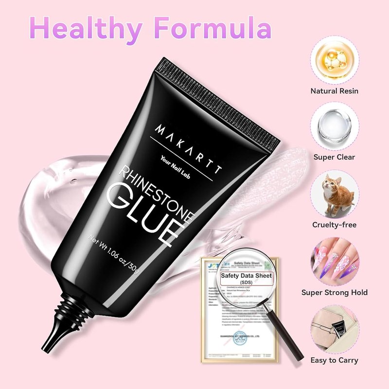 Rhinestone Nail Glue - Super Strong Gel for Nail Charms & 3D Art | 30ML UV Cured Bling Adhesive
