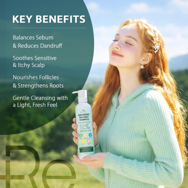 Recuren Plus Seborrheic Dermatitis Shampoo for Folliculitis & Acne: Psoriasis Treatment & Scalp Antifungal Shampoo, Dandruff Shampoo, Dry Itch Scalp & Flake Control — Sulfate-Free, Nourishing