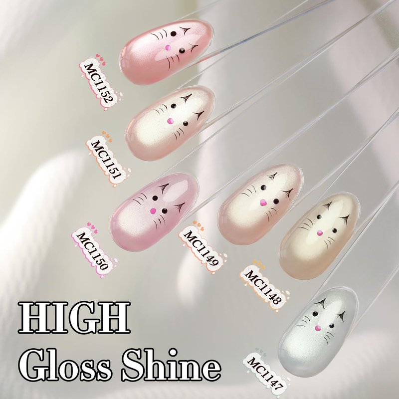 Double Rhythm 0.5 Oz Cat Eye Gel Polish with Magnet Same Color Same Bottle Holographic Glitter Shimmer Translucent Color Salon 15 ML Magnetic Nail Art (Clear Silver-MC1147)