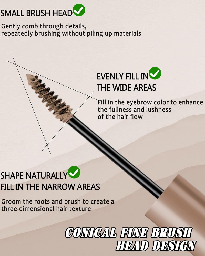 Pink Tinted Eyebrow Gel,2 Pcs Long Lasting Waterproof Eye Brow Tinting Kit,Smudgeproof Transfer-Proof Eyebrow Tint Glue,Ultra-Fine Brush Brow Filler Stain,Women's Mother's Day Makeup Gift for Women-02