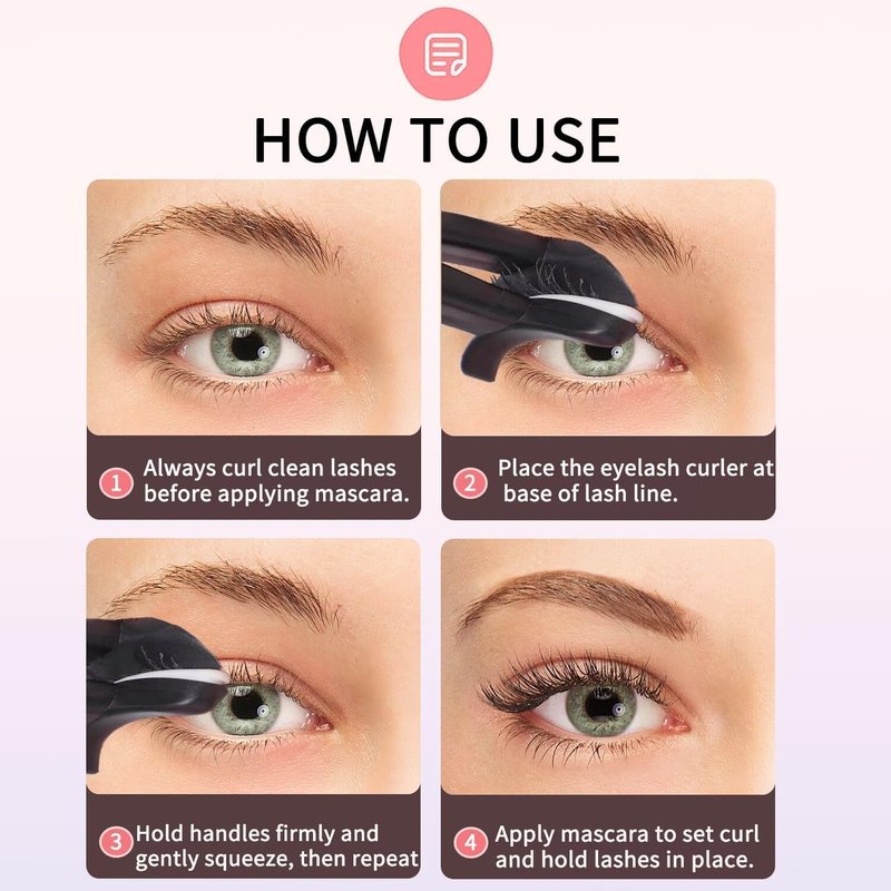 Skiennix Eyelash Curler - Premium Plastic Design with Silicone Refill Pads | No Pinching, Black