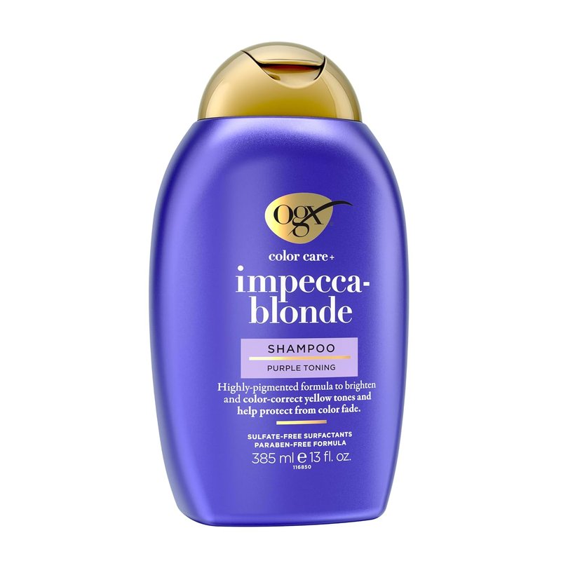 OGX Color Care Purple Shampoo - Highly Pigmented Toning for Blonde & Silver Hair | 13 fl. oz