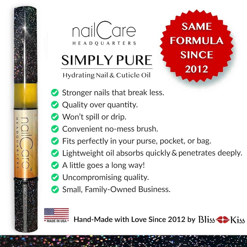 Simply Pure Cuticle Oil Pen by Nail Care Headquarters - Strengthen & Nourish Damaged Nails | Milk & Honey Scent