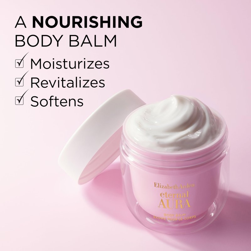 Elizabeth Arden Eternal Aura Body Balm, Moisturizer for Dry Skin with Shea Butter, Cocoa Butter, and Sweet Almond Oil, Skin Firming Hydrating Body Cream 125 ml, 4.2 fl oz