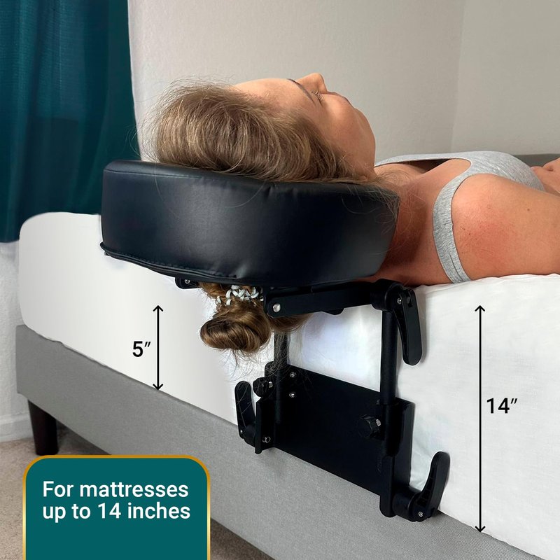 Massage Headrest for Bed, Face Down Pillow After Eye Surgery, Bed Massage Head Holder, Adjustable Vitrectomy Recovery Equipment, Post Retinal Surgery Face Down Sleep Support with Face Cradle (Black)