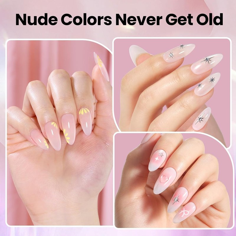 Beetles Builder Gel - 8-in-1 Milky Pink Nail Polish | Strengthening & Crack Repair for DIY Nail Extensions