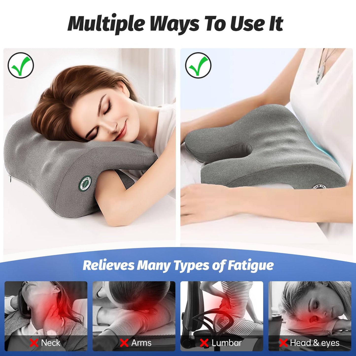 xiaomubiao Headrest Office Chair Neck Pillow Ergonomic Memory Foam Desk Pillow for Napping - Multifunctional Comfort for Adult Workstations,Neck Support Pillow Chair for Car, Office, Gaming
