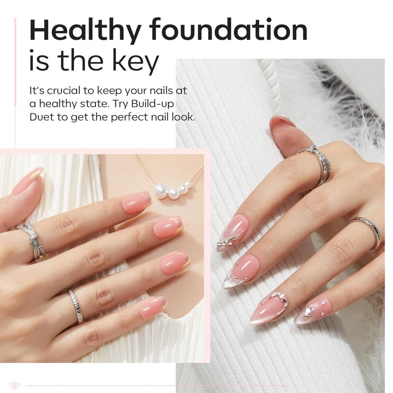 Builder Nail Gel - 8-In-One Nude Pink Acid-Free Formula | Thickening Apex Finish, 10ml for Home DIY Salon