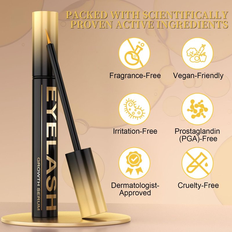 Eyelash Growth Serum - Premium Lash Enhancer for Longer, Thicker Lashes | 5 mL, Sensitive Eyes Formula