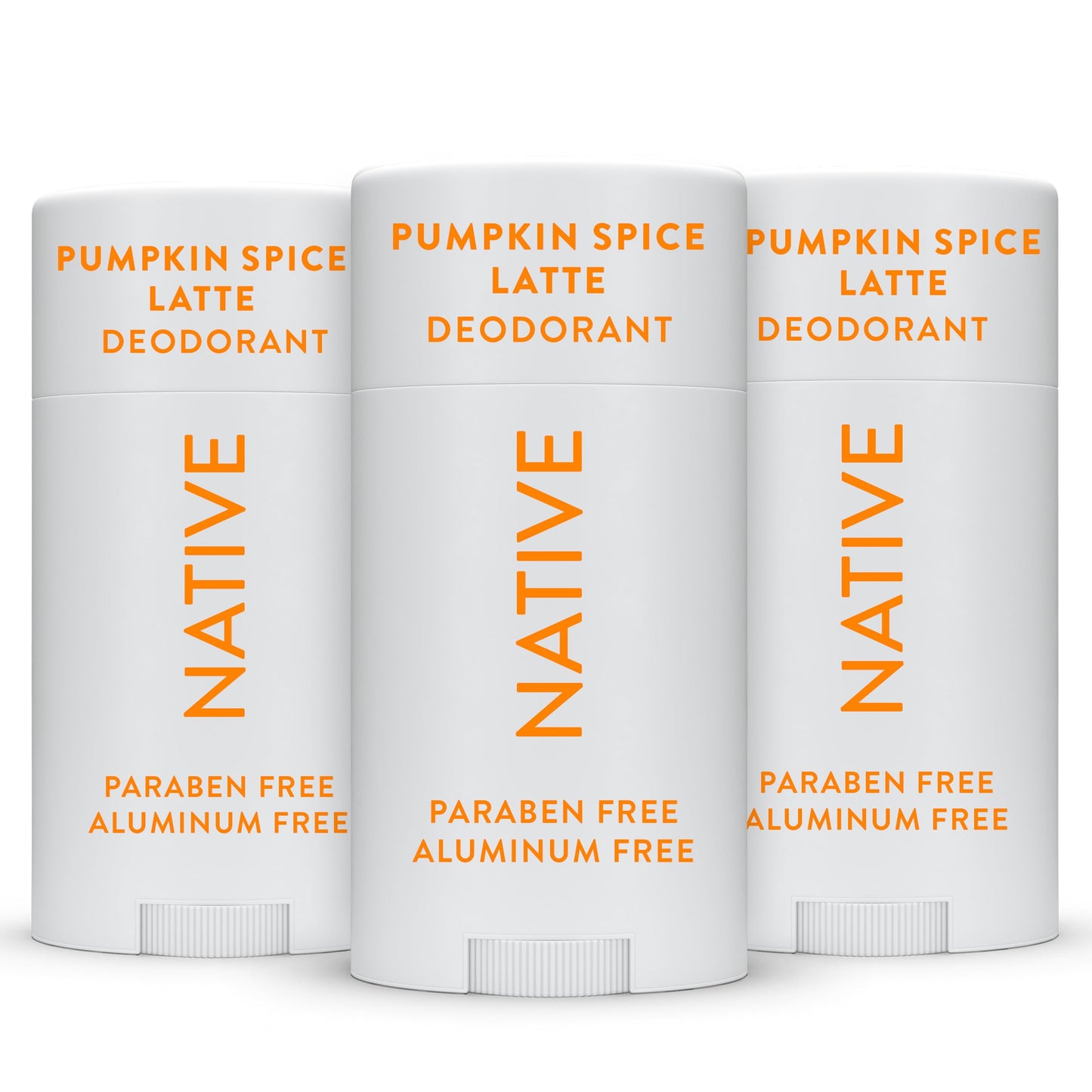 Native Deodorant, Pumpkin Spice – 72‑Hour Odor Control, Aluminum Free, Naturally Derived Ingredients, Smooth Glide Formula – Vegan & Cruelty‑Free – 3 Pack