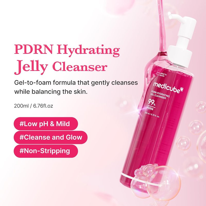 Medicube PDRN Jelly To Foam Cleanser - Hydrating Daily Face Wash for All Skin Types | 200ml
