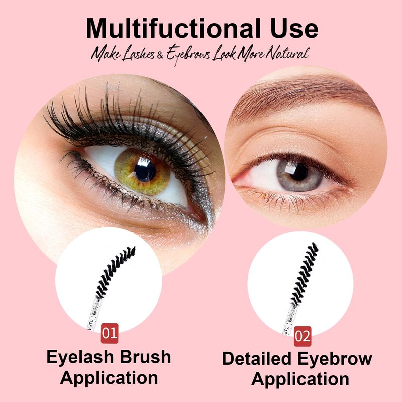 Corconess 100Pcs Mini Spoolies For Eyelash Extensions,Disposable Lash Spoolies Micro Eyebrow Brush Eyelash Spoolies Mascara Wands Lash Tech Supplies