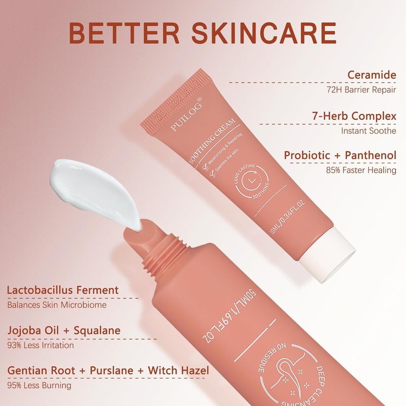Facial Hair Removal Cream Kit for Women Face – Depilatory & Soothing Cream, 4 Min Painless & Flawless Lip Chin Hair Remover, Gentle for Sensitive Skin Hair Removal (1.69 + 0.34 FL Oz)