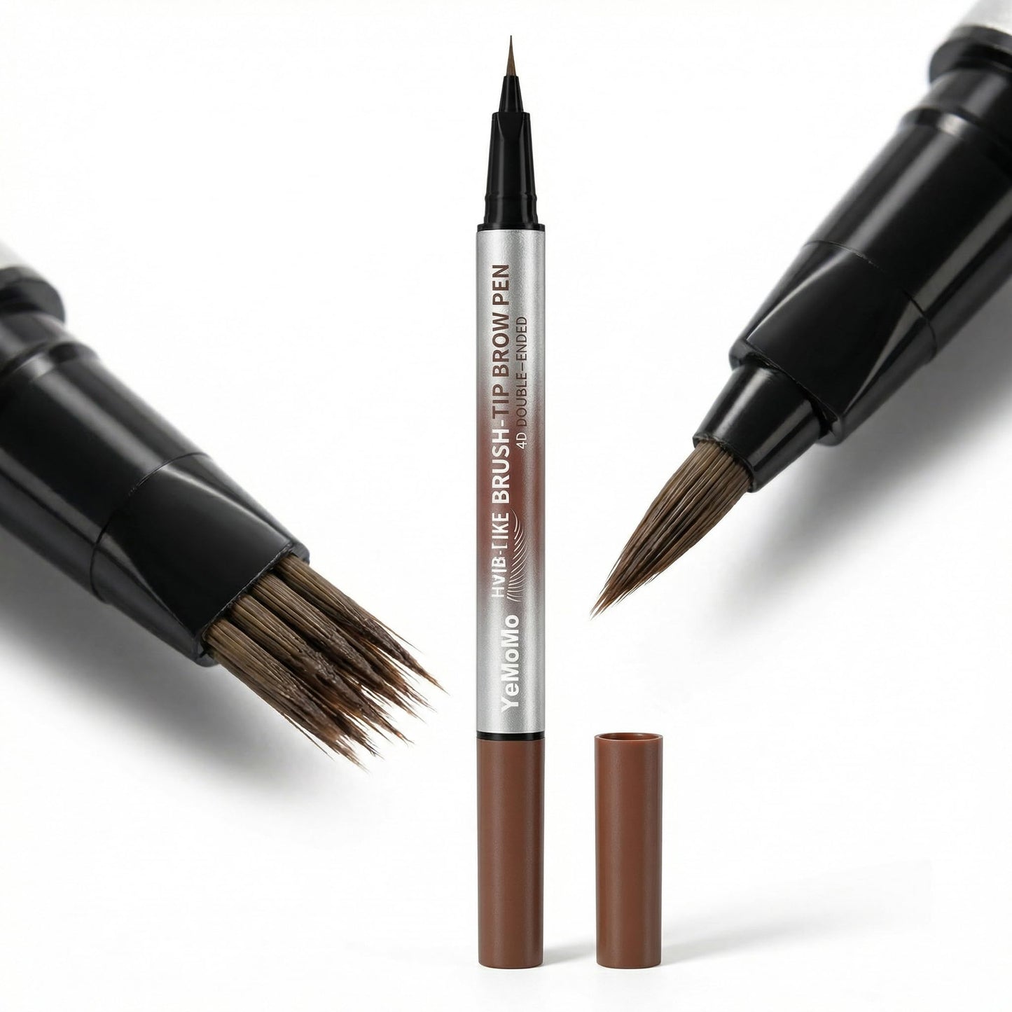 YeMoMo 4D Double-Ended Eyebrow Pen, Hair-Like Brush Tip, Waterproof Brow Tint with Soft Nib, Available in 5 Natural Colors (3#Dark Brown)