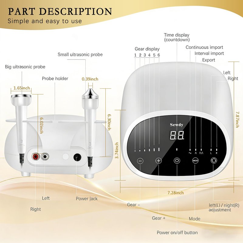 High Frequency RF Skin Tightening Device for Face & Body,Anti-Aging Beauty Machine for Wrinkle Reduction & Sagging Jawline, Non-Invasive At-Home Salon Facial Treatment for Women Model EP-400