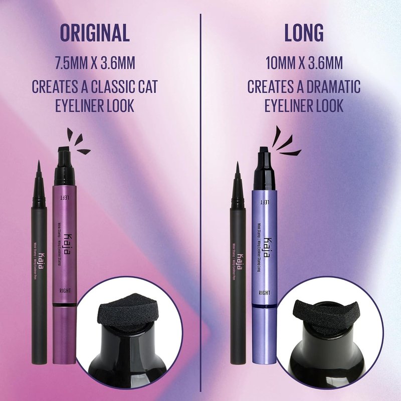 Kaja Winged Eyeliner Set - Smudge-Proof, Waterproof Pencil for Cat Eye Look | Long Lasting with Avocado Extract