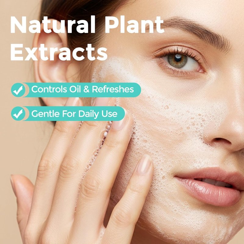 Cleansing Gel for Oily Skin - Mild Facial Cleanser with Plant Extracts | Hydrating Face Wash for Sensitive Skin - 13.4 Oz