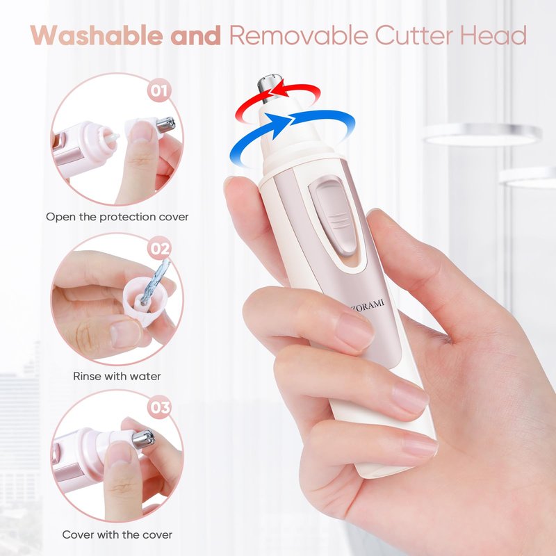 Ear and Nose Hair Trimmer Clipper - 2026 Professional Painless Eyebrow & Facial Hair Trimmer for Men Women, Battery-Operated Trimmer with IPX7 Waterproof, Dual Edge Blades for Easy Cleansing Rose Pink