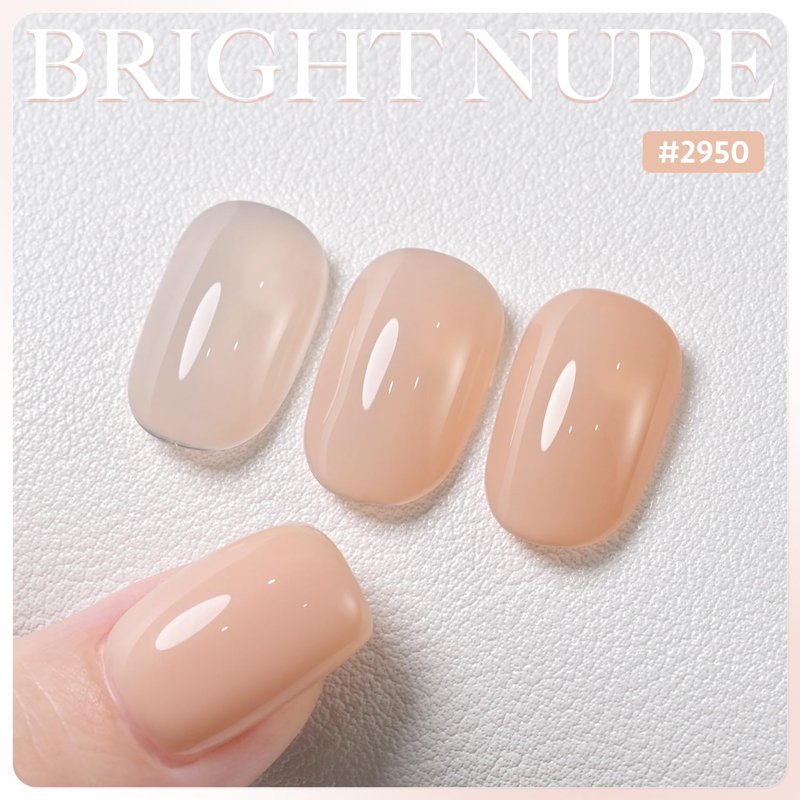 GAOY Nude Jelly Gel Nail Polish - 16ml Sheer Translucent Soak Off Gel for DIY Nail Art | Bright Nude Color