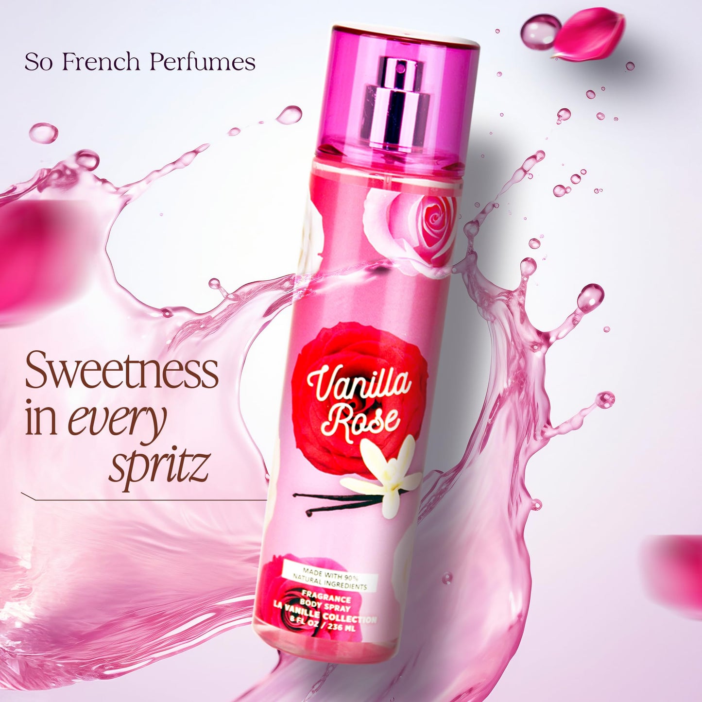 So French Body Mist for Women – Long-Lasting Body Spray – Refreshing Scented Perfume Fragrance – 8 Fl Oz (Vanilla Marshmallow)