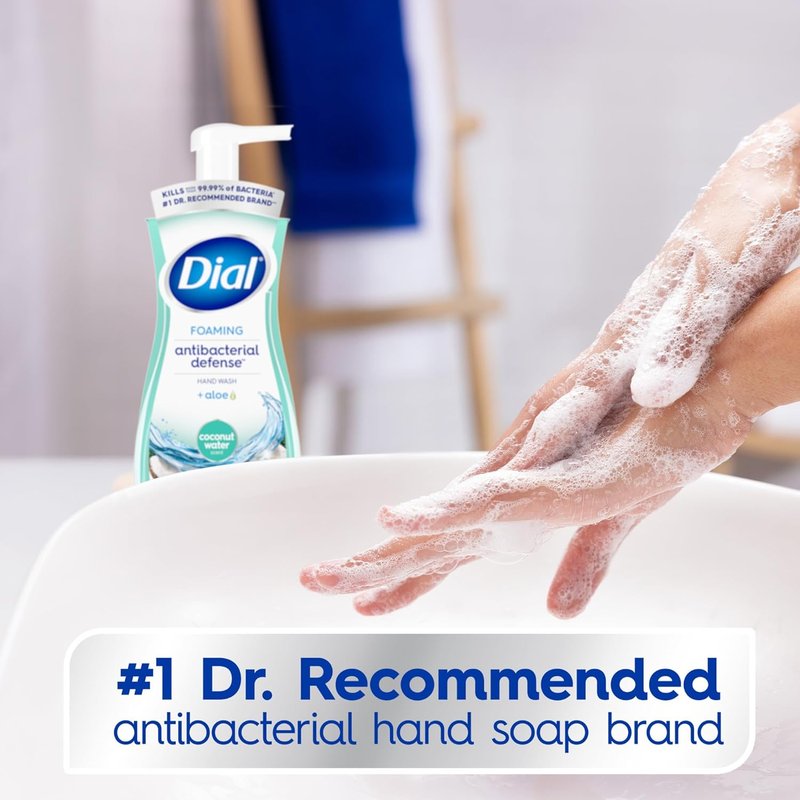 Dial Antibacterial Foaming Hand Wash - Coconut Water Scent | 7.5 fl oz (Pack of 6)