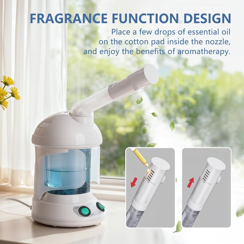 Skiennix 3-in-1 Facial Steamer | Portable Hot Mist Moisturizer & Hair Steamer for Home Spa