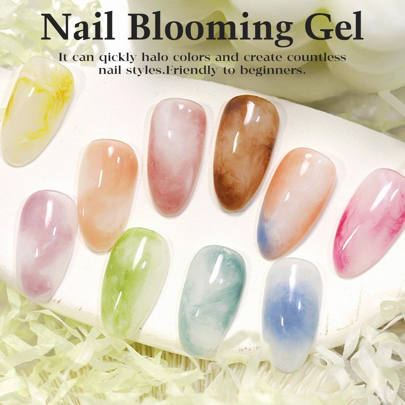 Lavender Violets Blooming Gel 15ml Clear Uv Led Aura Nails Gel Polish for Spreading Effect Marble Natural Stone Watercolor Floral Print Soak off Diy Nail Art Design Manicure Gift for Women A106