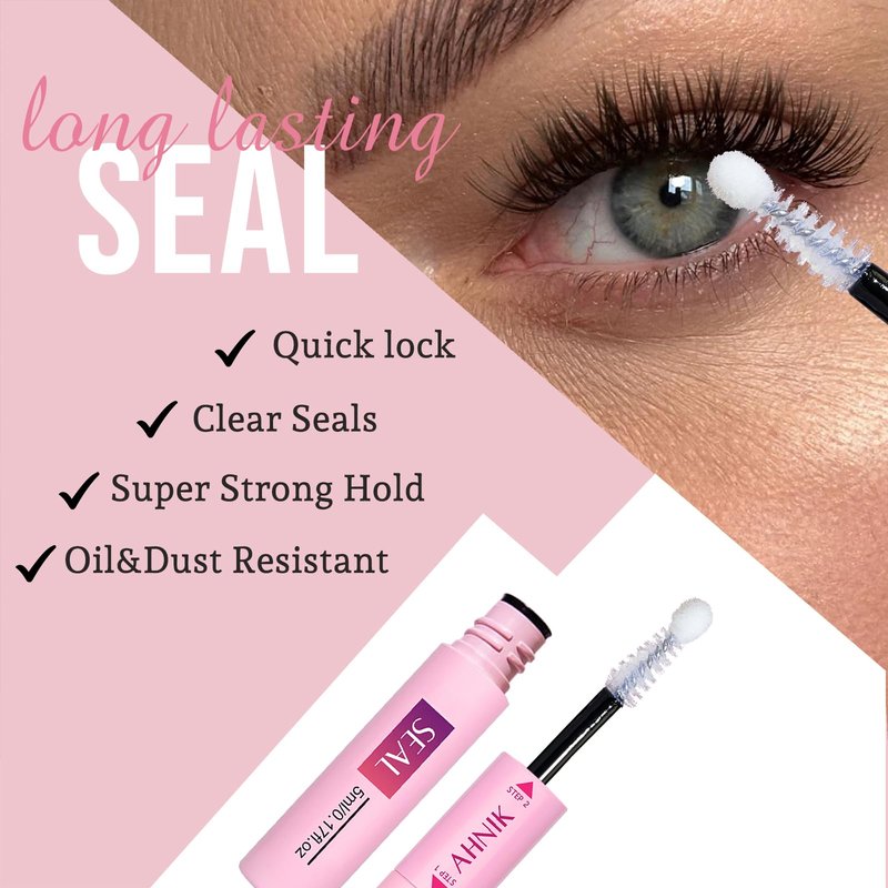 Lash Cluster Glue, 72H Long-Lasting Waterproof & Non-Irritating Lash Bond and Seal, Eyelash Glue for DIY at Home, 5ml Bond + 5ml Seal (1 Pack)