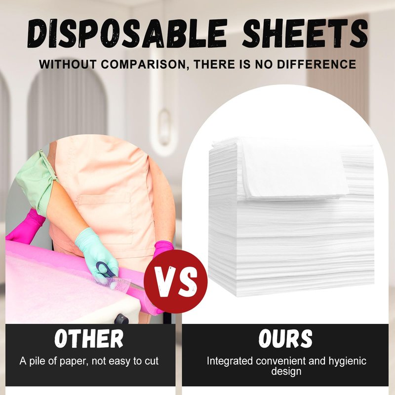 31" X 70" Massage Table Sheets Waterproof and Oil Proof Disposable Bed Sheets Non Woven Fabric SPA Bed Cover for Massage Beauty Tattoos (100pc White)