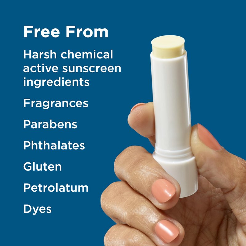 Bundle of BLUE LIZARD Sensitive Mineral Sunscreen with Zinc Oxide Sensitive, SPF 50 5 Fl Oz + 3-Pack Blue Lizard Mineral SPF 15 Lip Balm:Natural Coconut Flavor, Each Tube 0.13 oz.
