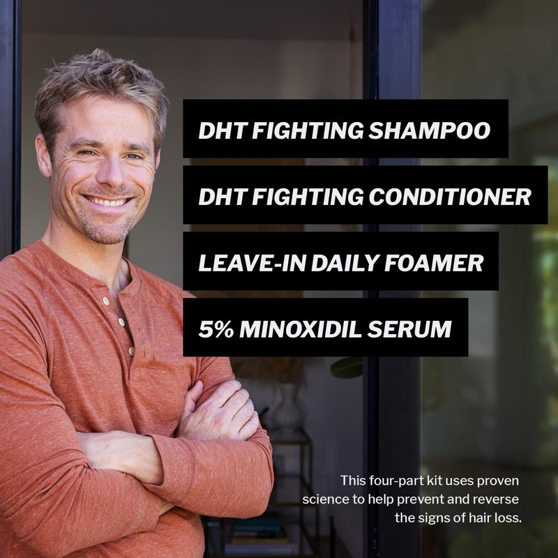 Shapiro MD Hair Growth Experts Hair Regrowth Kit Plus: Shampoo, Conditioner, Minoxidil, Leave-In Foamer. Anti Hair Loss and Thinning Hair Solution, 1 Month
