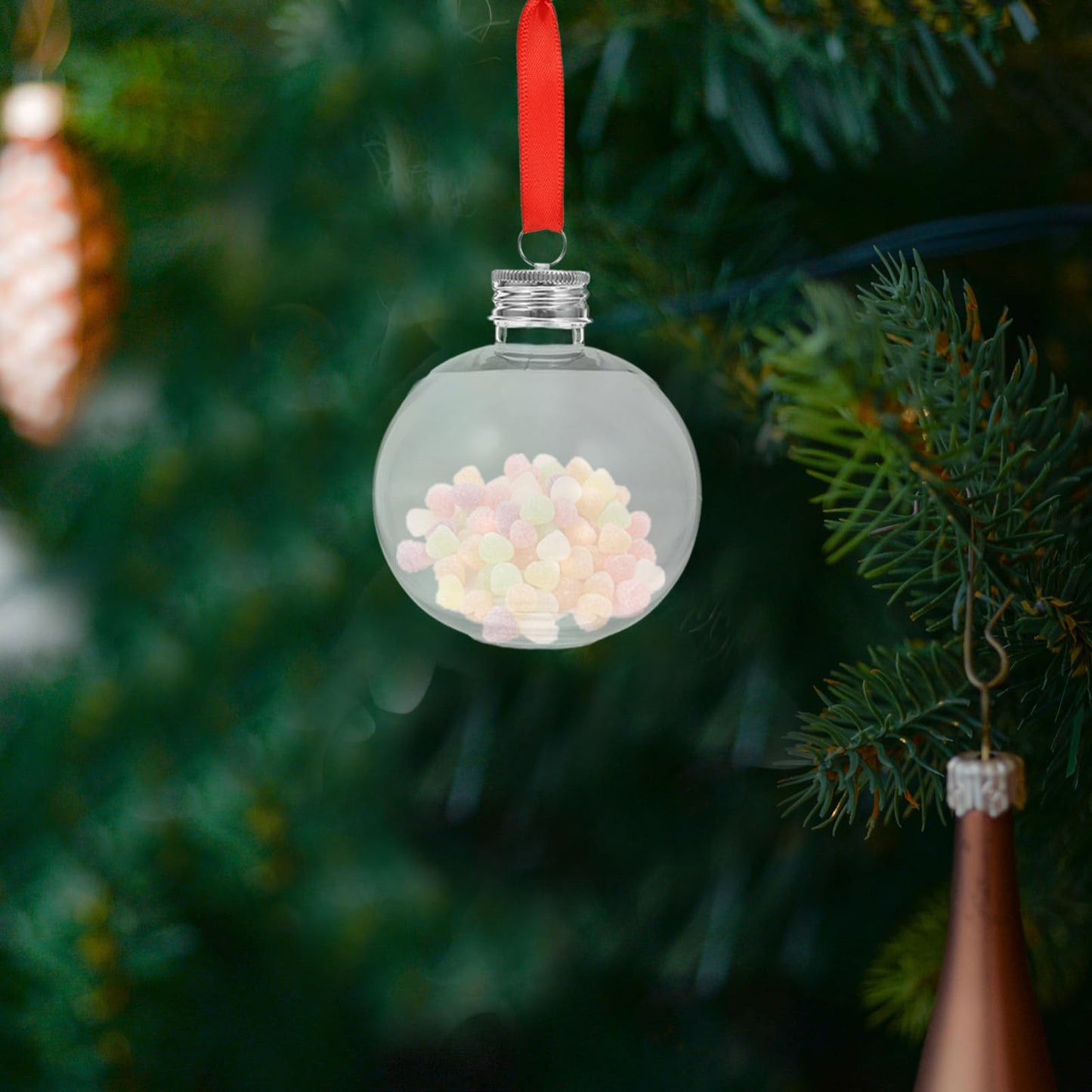 TOVINANNA Versatile Christmas Tree Ornaments Bulb Bottles 10pcs Candy Bulbs Juice Storage Bottles Decorative Vase Fillers