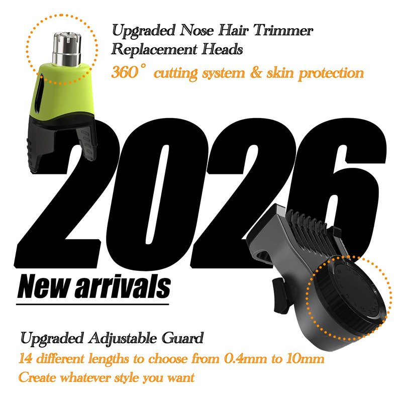 GORLENT 14-in-1 Adjustable Guards and Nose Trimmer Replacement Blade for One Shaver Blades QP series, Safe and Efficient Nose & Facial Detail Trimming