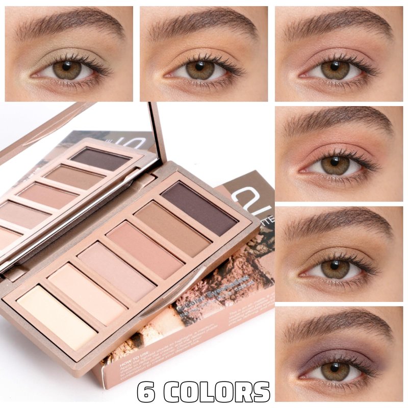 LYNEMOGA 6 Matte Nude Shadows,Mini Eyeshadow Palette for Women Girls, Multi-Use Powder for Eye, Contour Brows, Long-lasting Neutral Eye Shadows Waterproof Smokey Professional Makeup Kit