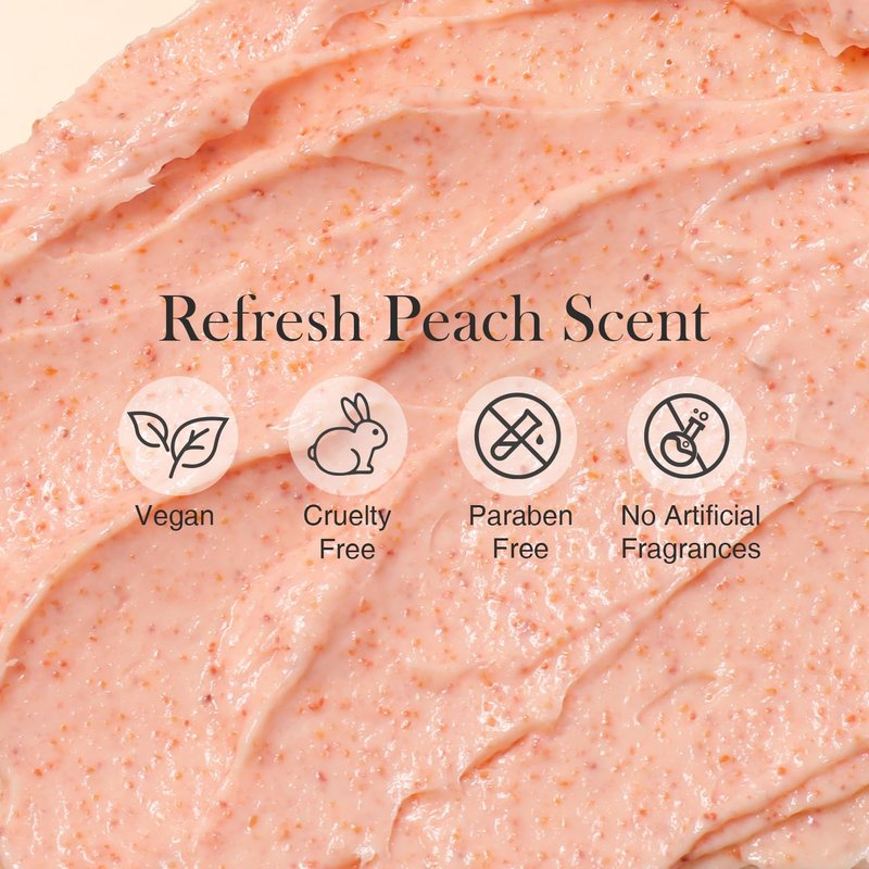 SHVYOG KP Bump Eraser Body Scrub with 10% AHA+BHA & Glycolic Acid, Exfoliating Body Scrub for Chicken & Strawberry Skin, Helps Reduce Skin Bumps, Soothe Rough Redness, Ingrown Hair, Peach Scent 7 Oz