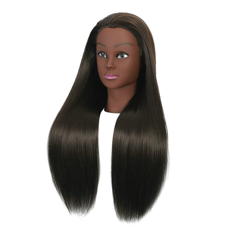 QACIEH 30 Inch 80% Real Human Hair Mannequin Head with Stand for Hairdresser Practice Manikin Cosmetology Doll Training Head Braiding Styling Curling Cutting Display
