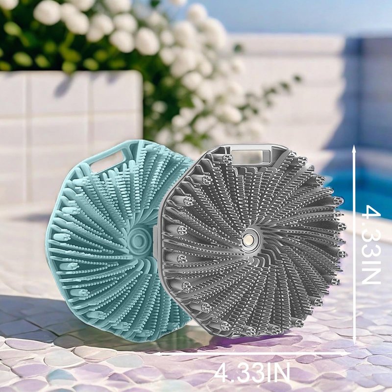 RamPula Silicone Body Scrubber Shower Brush Super-Exfoliating Body Brush & Non-Slip Strap, Loofah Alternative Bath Scrubber for Sensitive/All Skin Types, Gentle Massage & Effective Shower Exfoliation