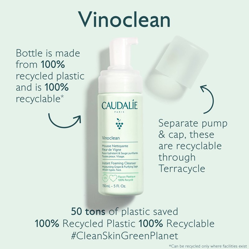 Caudalie Vinoclean Gentle Instant Foaming Facial Cleanser for All Skin Types - 150 mL
