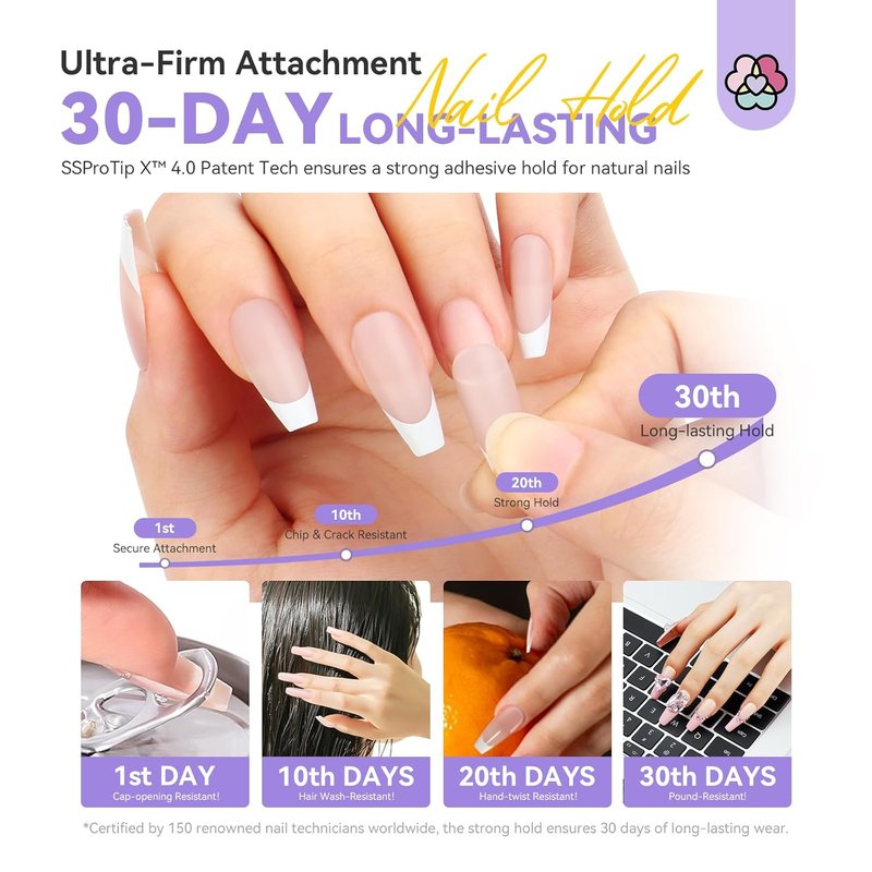 SAVILAND 30g Solid Nail Glue Gel - 30-Day Long Wear Strong Adhesive for 3D Nail Art & DIY