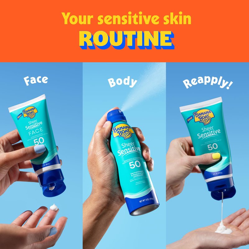 Banana Boat Sheer Sensitive Body Lotion, SPF 50, 6oz