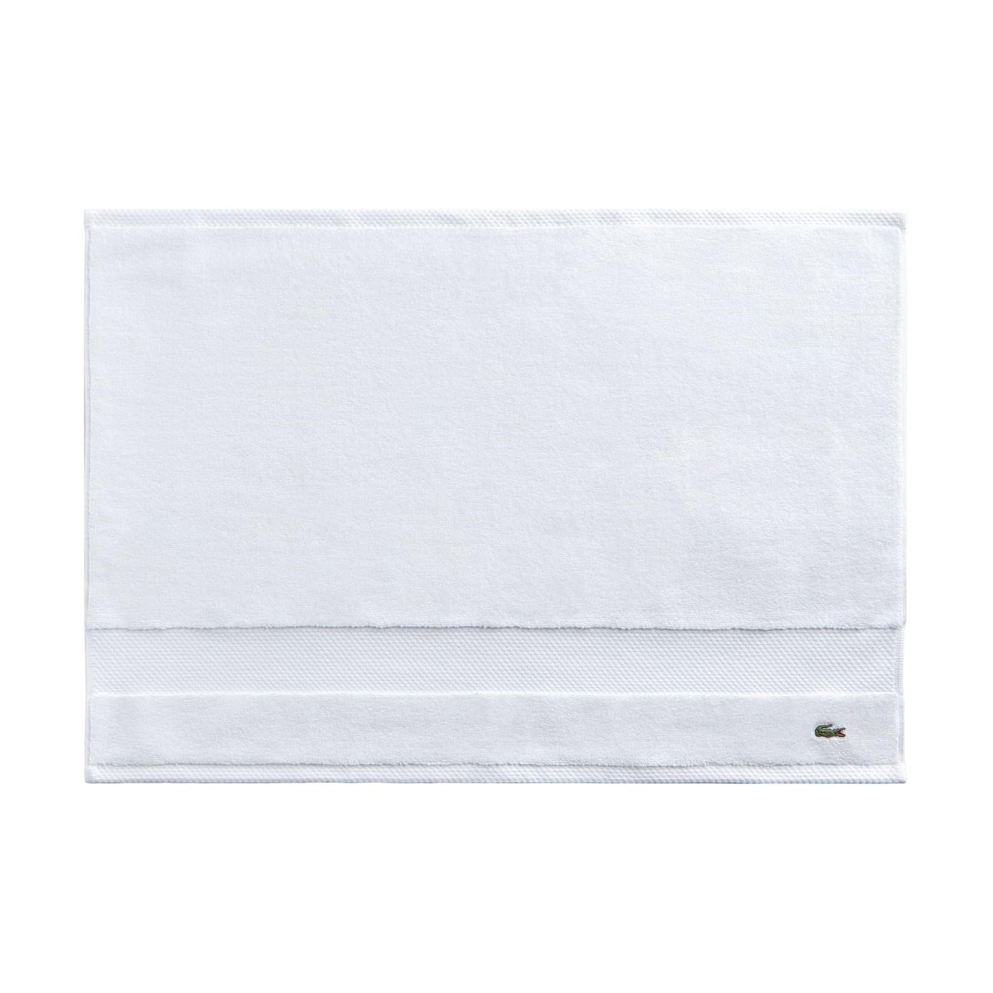 Lacoste Heritage 100% Supima Cotton Tub Mat, White, 21" x 31" – Highly Absorbent & Quick Drying, Premium Super Soft Bath Towel, Bathroom Essential, Gift for All Occasions, Machine Washable